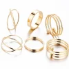 Guldfärgade Knuckle Ringar 6-Pack - Storlek 18<VSmycken Online