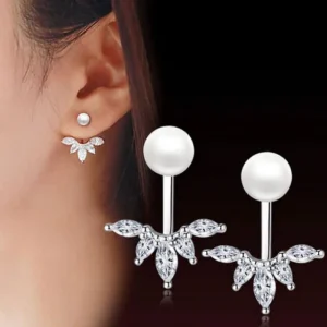 Horse Shape Zircon Peacock Tail Pearl Stud Örhängen<VSmycken New