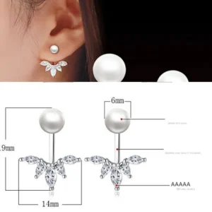 Horse Shape Zircon Peacock Tail Pearl Stud Örhängen<VSmycken New