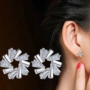 Is blomma örhängen Cubic Zirkon 925 sterling silver<VSmycken Hot