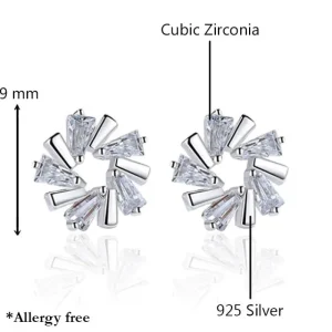 Is blomma örhängen Cubic Zirkon 925 sterling silver<VSmycken Hot