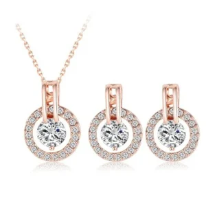 18K guldpläterad zirkonia SET - smyckesset<VSmycken Clearance