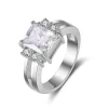 18 Karat silverpläterad ring med Zircon sten - storlek 7<VSmycken Outlet