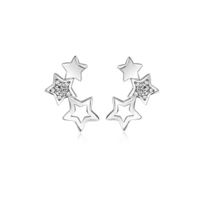 Äkta 925 Silver Stjärnor örhängen<VSmycken Discount