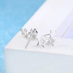 Äkta 925 Silver Stjärnor örhängen<VSmycken Discount