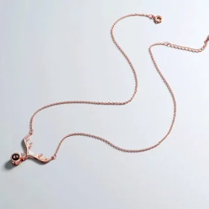 Äkta Silver Zircon Halsband - i love you Projection<VSmycken Outlet