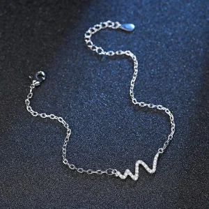 Kubisk zirkonia Heartbeat smyckeset i silver<VSmycken Online