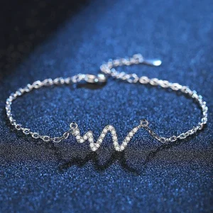 Kubisk zirkonia Heartbeat smyckeset i silver<VSmycken Online
