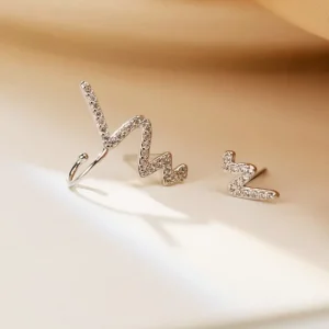 Kubisk zirkonia Heartbeat smyckeset i silver<VSmycken Online