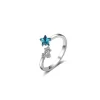 Ocean Blue Crystal Little Zirkon Star Ring - 925 sterling silver<VSmycken Outlet