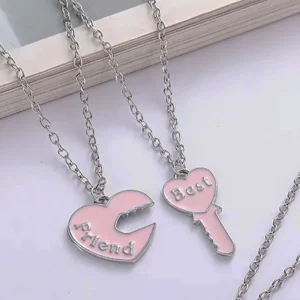 Puzzle hjärta & nyckel Halsband - Best Friends<VSmycken New