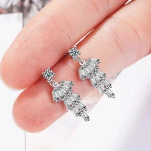 Shiny Geometric Cubic zirkon Örhängen i Silver<VSmycken Fashion
