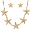 Smyckesset guld Halsband Örhängen - stars Kristaller<VSmycken Online