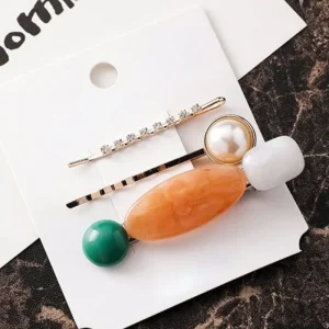 Snygga Hårtillbehör med marmor Pärlor o diamanter Fina Hår Accessoarer<VSmycken Outlet