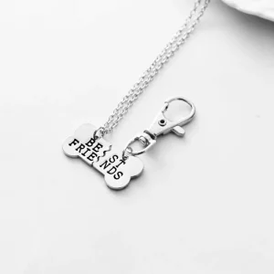 2 st / set Silver Hundben Best Friends halsband bästa vänner Halv halsband Halvpynt nyckelring<VSmycken Online