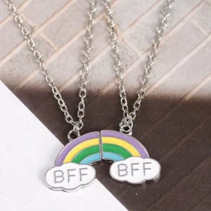 2 st Best Friends forever BFF Halsband Regnbåge<VSmycken Best