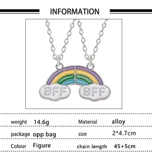 2 st Best Friends forever BFF Halsband Regnbåge<VSmycken Best