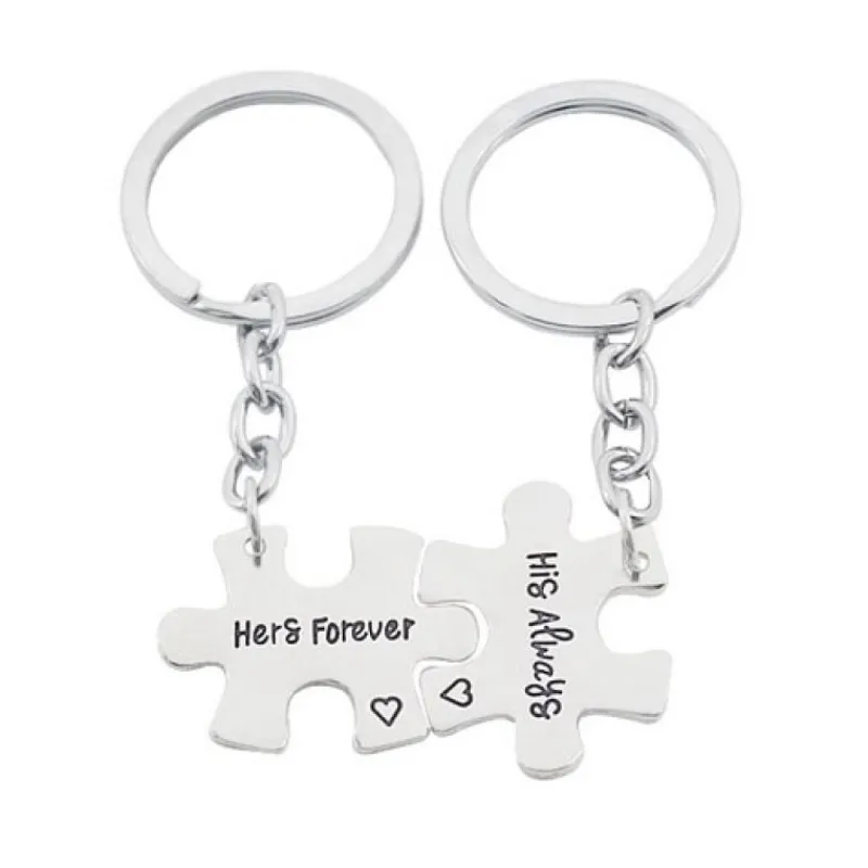 st_puzzle_his_always_and_0.webp 2 st Puzzle His Always and Hers Forever Nyckelring BFF<VSmycken Fashion
