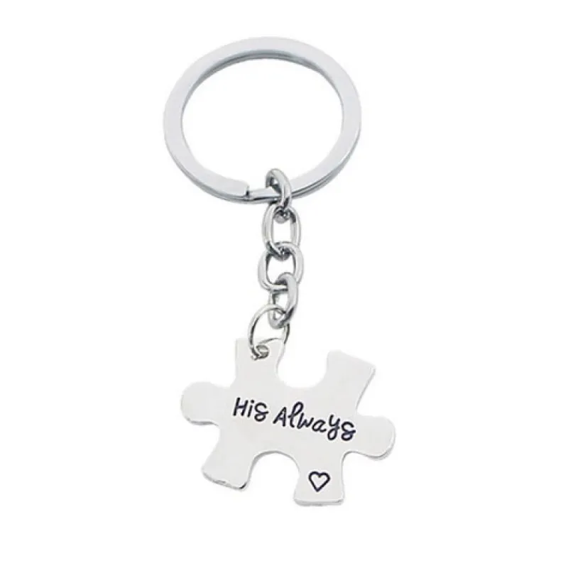 st_puzzle_his_always_and_2.webp 2 st Puzzle His Always and Hers Forever Nyckelring BFF<VSmycken Fashion