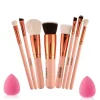 8st Sminkborstar ± 2st Svamp - Beige<VSmycken Best