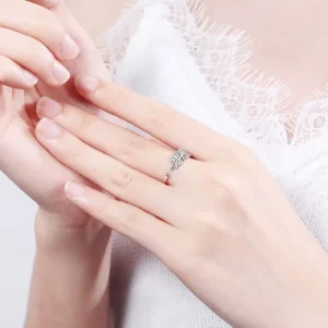 925 Sterling Silver ring Clear Cubic Zircon Olive Leaves<VSmycken New