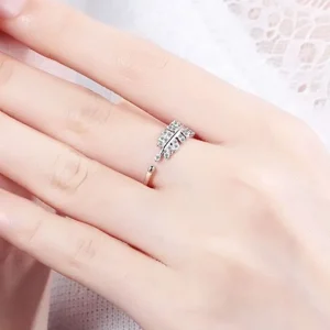 925 Sterling Silver ring Clear Cubic Zircon Olive Leaves<VSmycken New