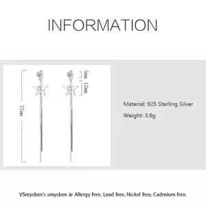 Stjärna örhängen i äkta silver 2 in 1<VSmycken Online