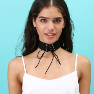 Velvet Wide Choker - Black - One size<VSmycken Outlet