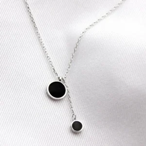 Vit & svart Smycken set 925 sterling Silver<VSmycken Online