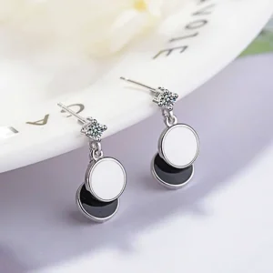 Vit & svart Smycken set 925 sterling Silver<VSmycken Online